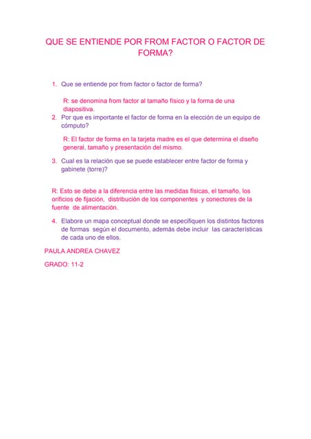 factores de forma