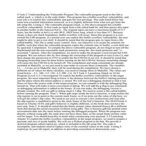 4 Task 2- Understanding the Vulnerable Program The vulnerable program.pdf