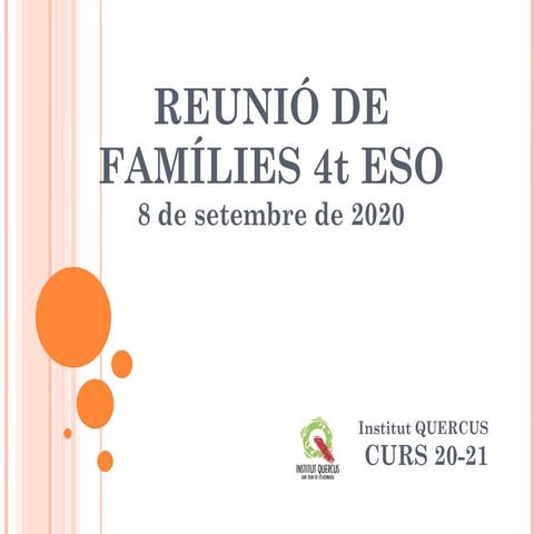Reunió Famílies 4t ESO