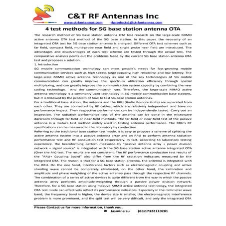 4 test methods for 5 g base station antenna ota  - C&T RF Antennas Inc