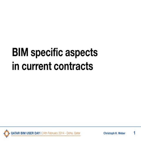 4th Qatar BIM User Day, BIM in Contracts