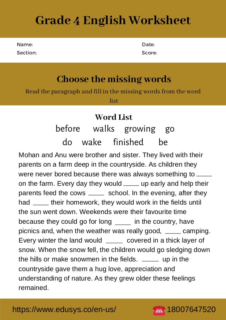 4th grade english worksheet free pdf printable