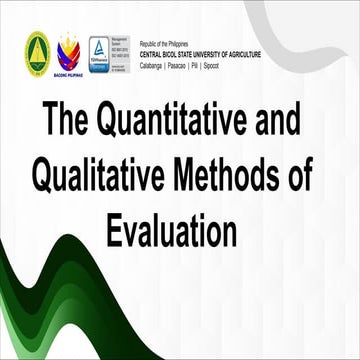 Comprehensive Overview of Quantitative and Qualitative Evaluation ...