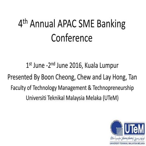 4th Annual APAC SME Banking Conference