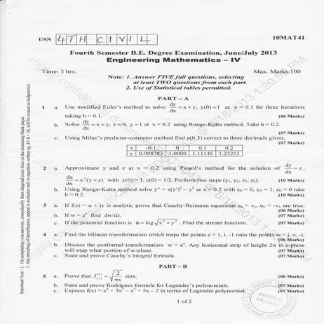 4th semester Civil Engineering (2013-June) Question Papers 