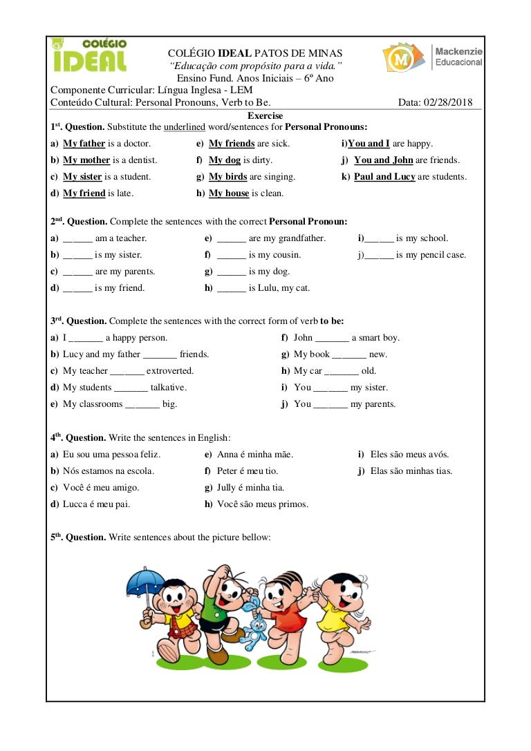 4th Class Verb And Pronouns