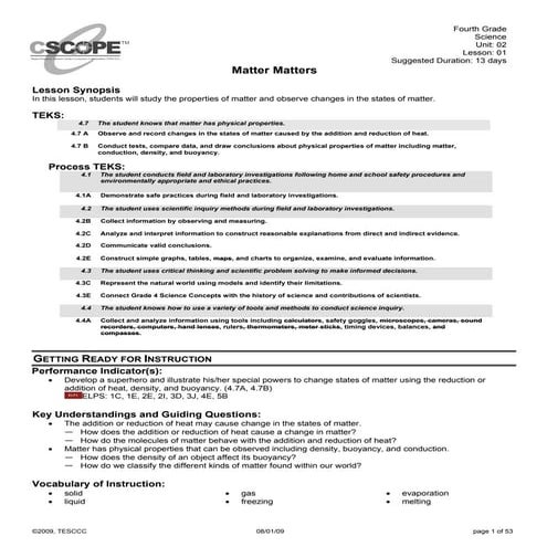 4th cscope sci_matter_matters