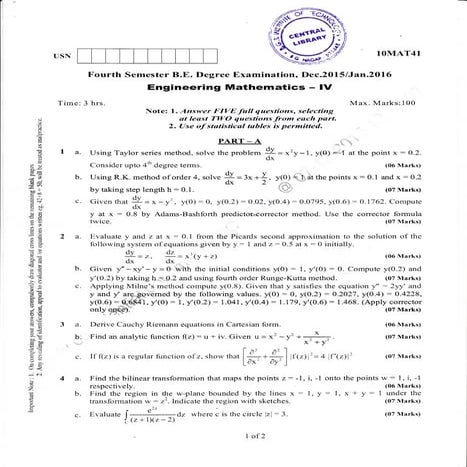 4th Semester (Dec-2015; Jan-2016) Computer Science and Information Science En...