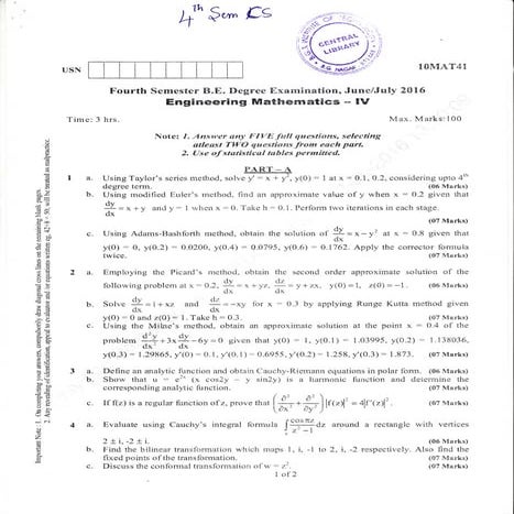 4th Semester (June-2016) Computer Science and Information Science Engineering...