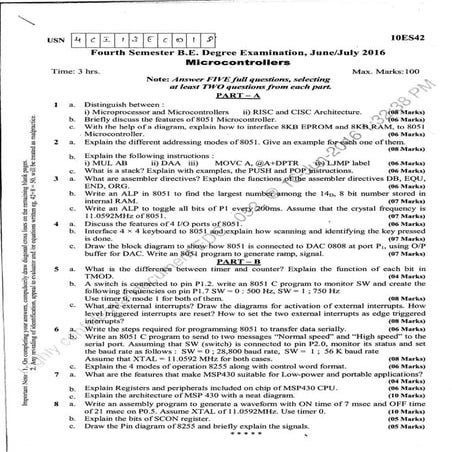 4th Semester VTU BE EC question papers June 2016 | PDF