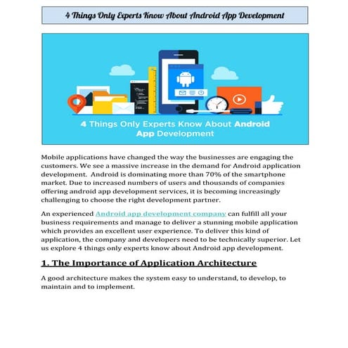 4 Things Only Experts Know About Android App Development