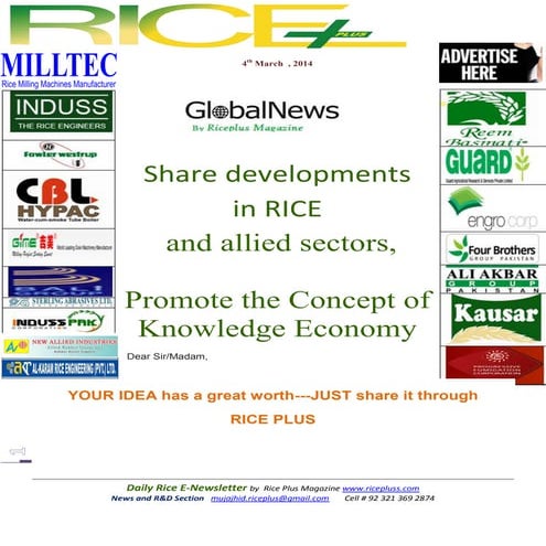 4th march ,2014 daily global rice e newsletter by riceplus magazine