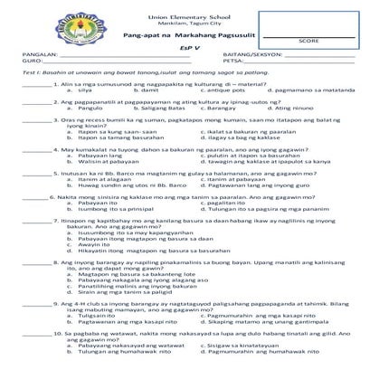 4th periodical esp v