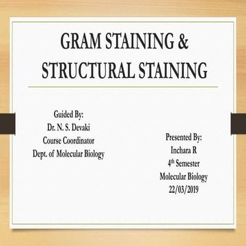 Gram staining & structural Staining | PPTX