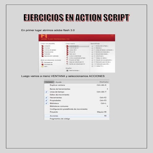 Primeros ejercicios en action script | DOCX