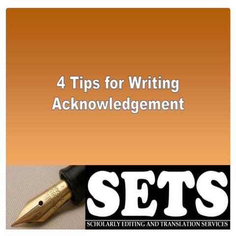 4 tips for writing acknowledgement