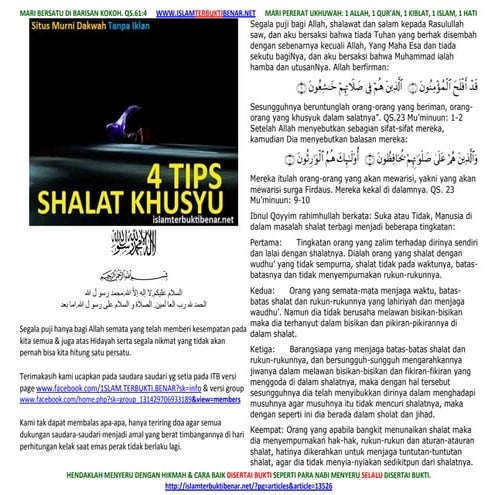 ! 4 tips shalat khusyuk baru   8 juli 2011