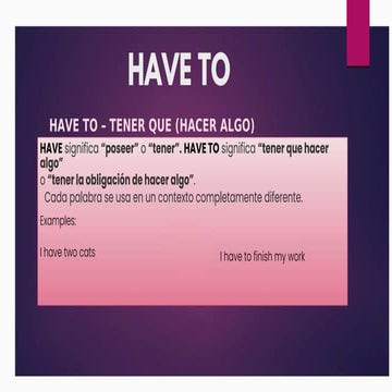 Understanding 'Have To', 'Need To', and 'Want To' in English Grammar | PDF