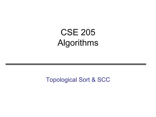 topological_sort_strongly Connected Components
