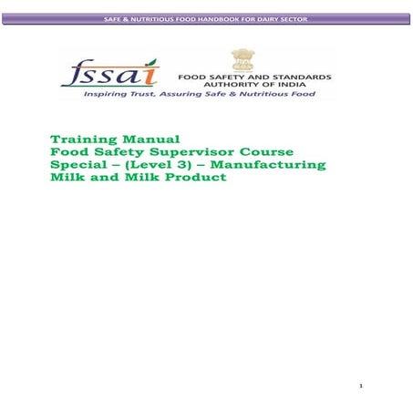 4 Training Manual Food Safety Supervisor Course Advance (Level 3) Manuf ...