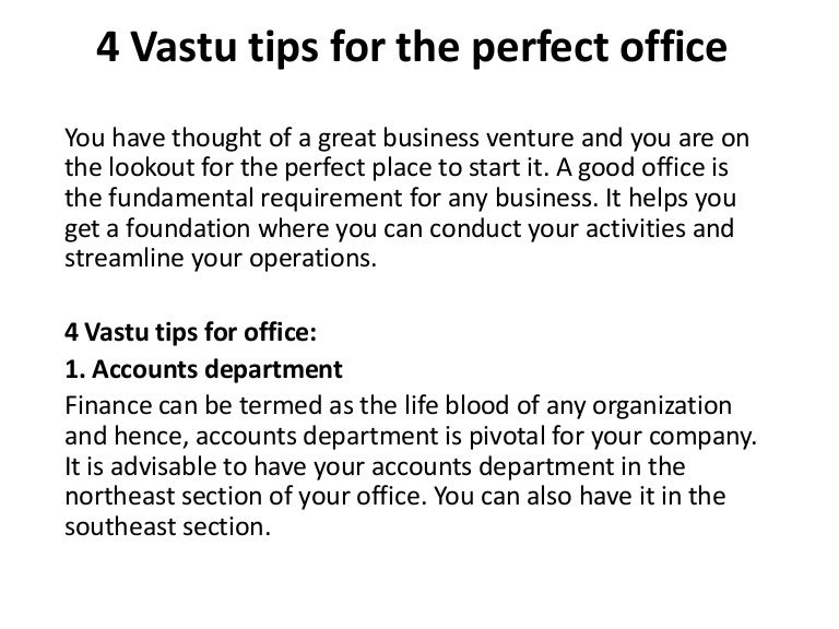 4 vastu tips for the perfect office