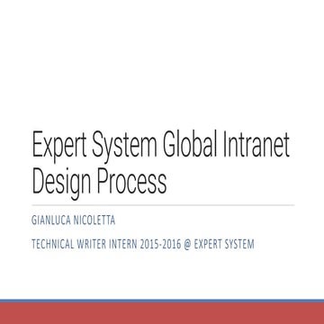 Expert System Global Intranet - Design Process