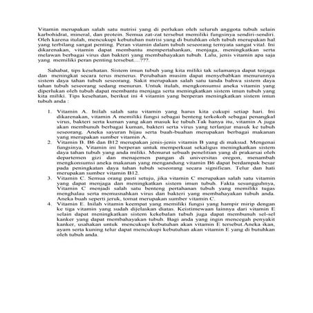 4 vitamin peningkat sistem imun tubuh anda