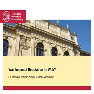 Kurzvortrag "Was bedeutet reputatio...