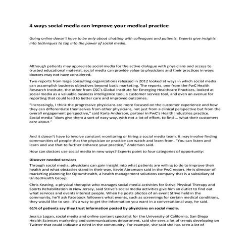 4 ways social media can improve your medical practice