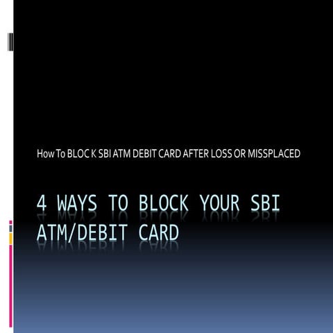 4 ways to block your sbi atm
