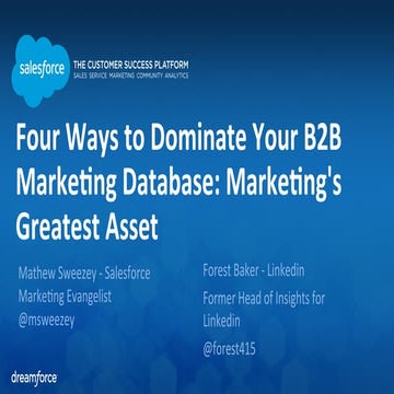 4 Ways to Dominate Your B2B Marketing Database: Marketing's Greatest Asset