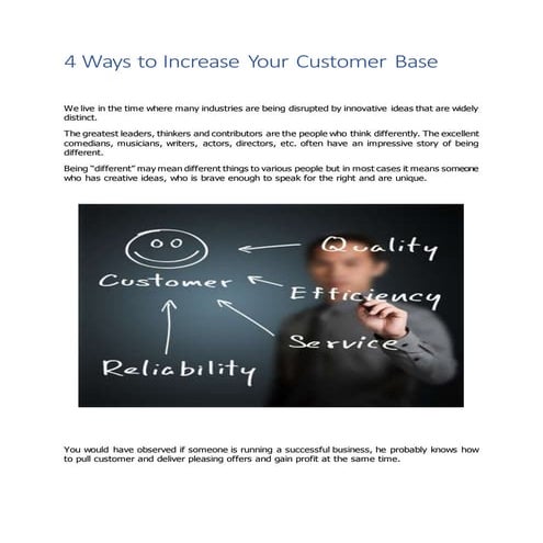 Ways to increase your customer base