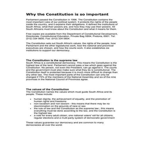 Why constitution is so important