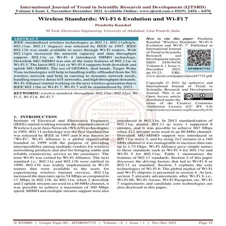 Wireless Standards Wi Fi 6 Evolution and Wi Fi 7