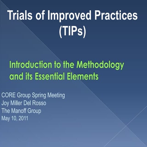 Revisiting Trials of Improved Practices Methodology_Del Rosso_5.10.11