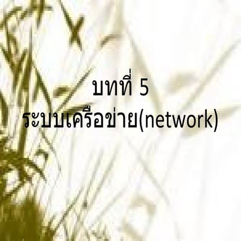 งานนำเสนอบทที่ 5
