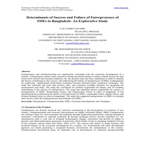 Why Small and Medium Sized Enterprises (SMEs) Fail In Malawi: A Case of ...