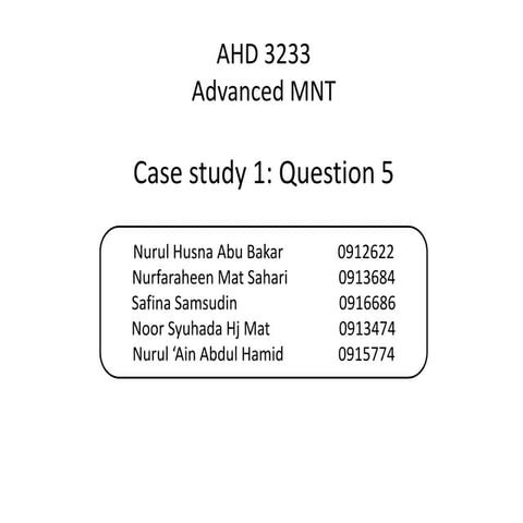 CASE STUDY (Q5)