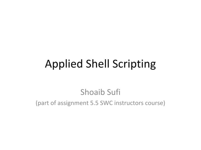 Applied Shell Scripting - stills to time-lapse