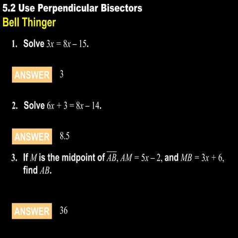 5.2 use perpendicular bisectors