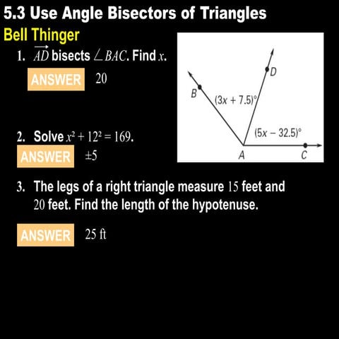 5.3 use angle bisectors of triangles