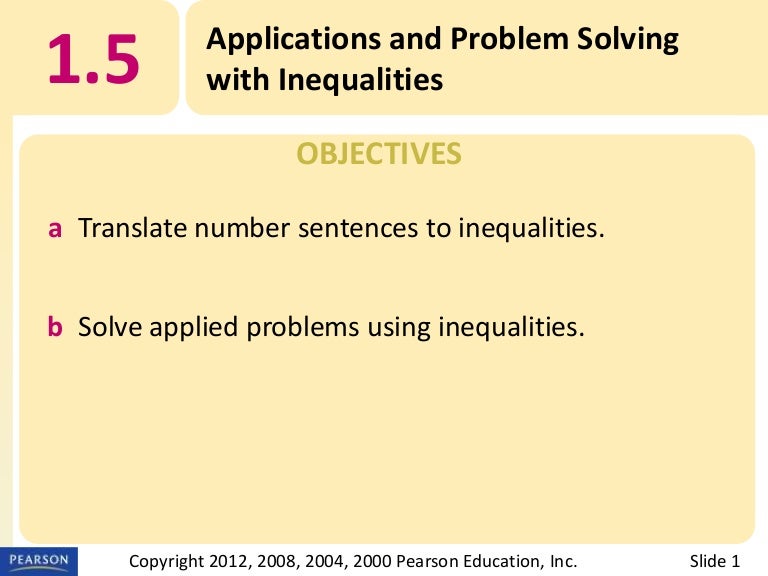 5. applications and problem solving with inequalities