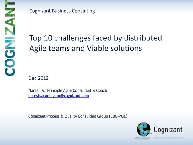 ATC2013-Naresh Arumugam- Top 10 challenges with distributed teams and viable ...