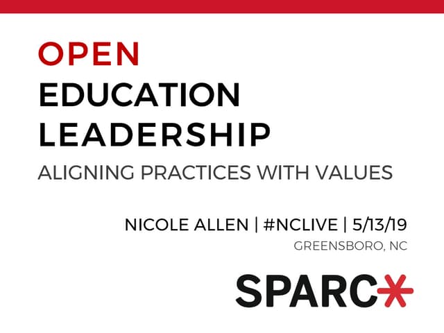 #NCLIVEOPEN | Open Education Leadership