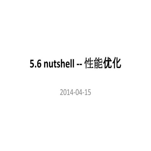 5.6 nutshell  - 性能优化
