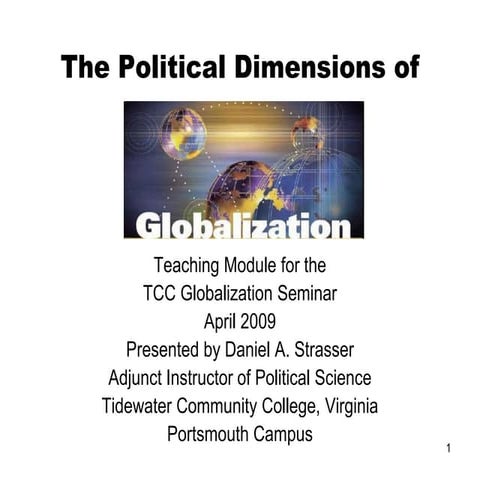 The political dimensions of globalization