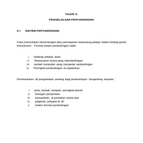 pengelolaan pertandingan