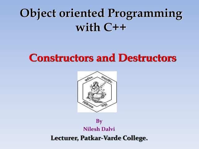 Constructors and destructors | PDF | Programming Languages | Computing