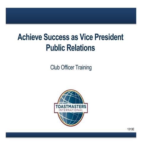How to succeed as VP Public Relations