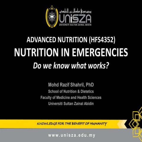 5. Nutrition in emergencies